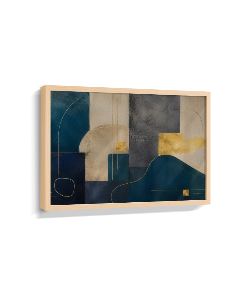 Quadro Decorativo Abstrato Ton Azul