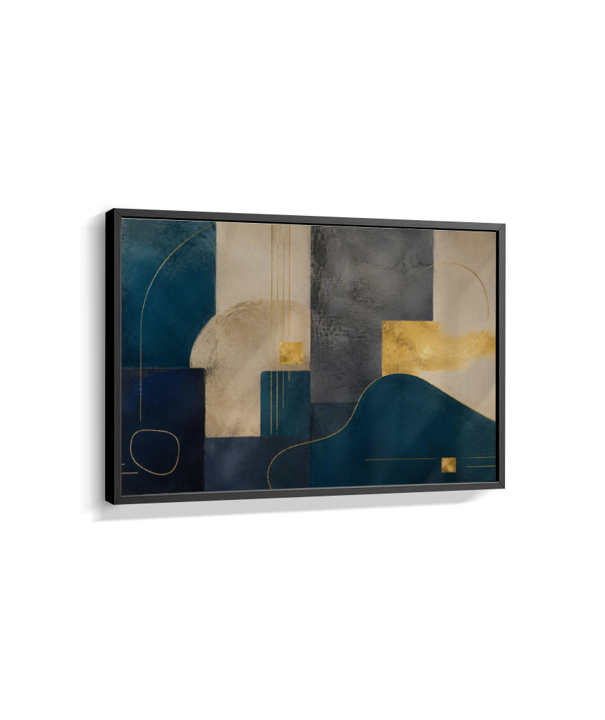 Quadro Decorativo Abstrato Ton Azul