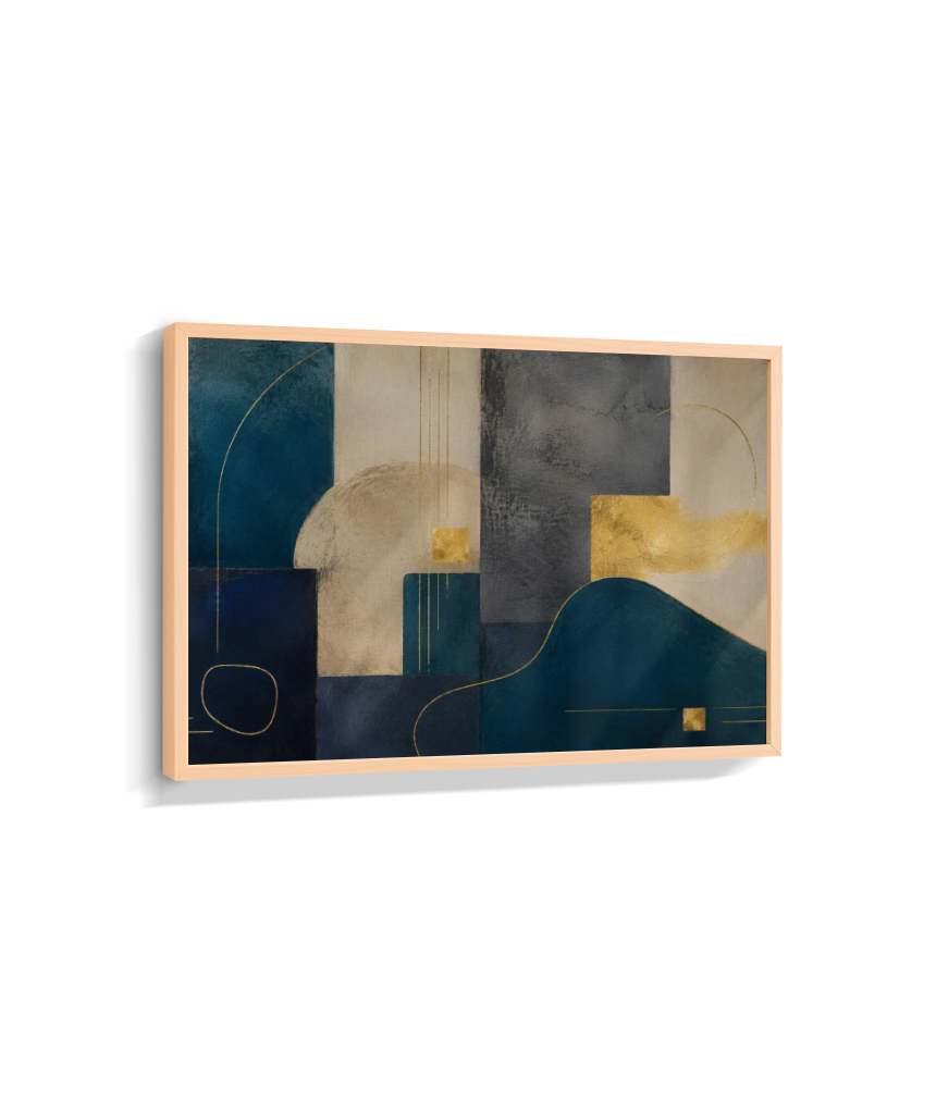 Quadro Decorativo Abstrato Ton Azul