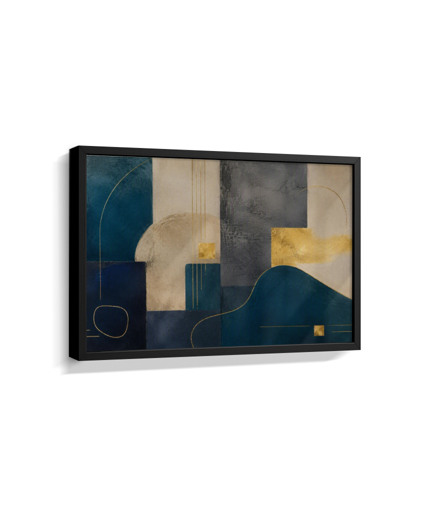 Quadro Decorativo Abstrato Ton Azul