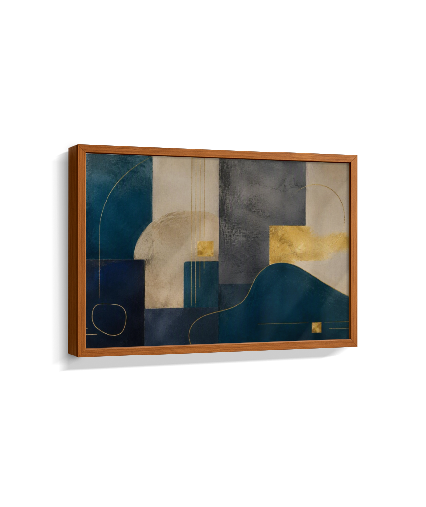 Quadro Decorativo Abstrato Ton Azul