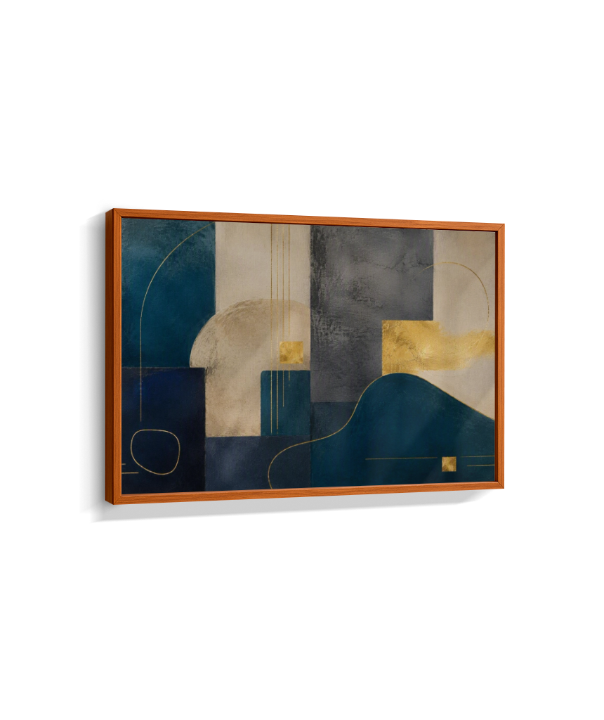 Quadro Decorativo Abstrato Ton Azul