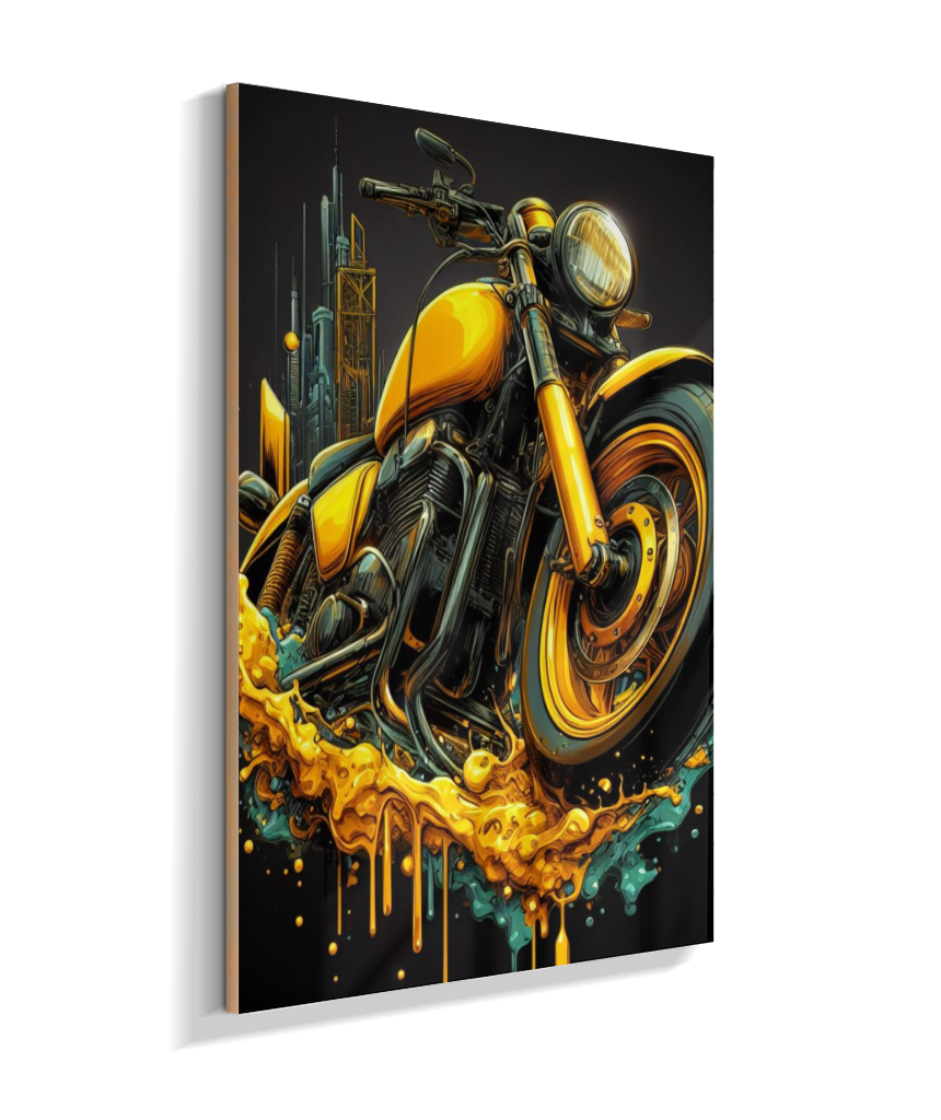 Placa Decorativa Gran Moto Amarela