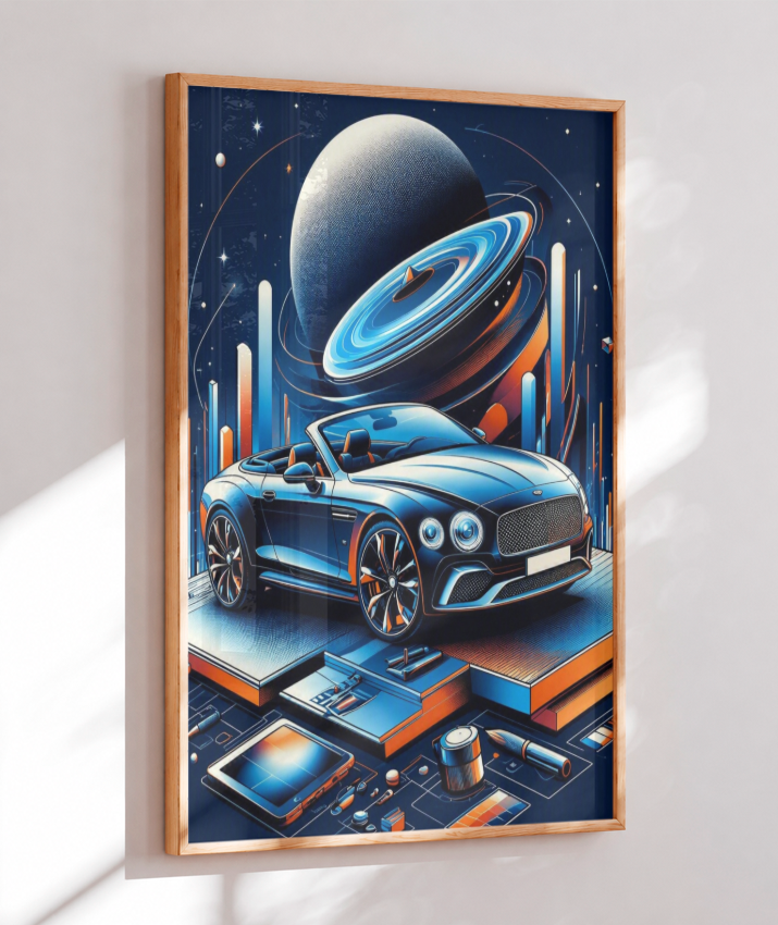Placa Decorativa Carro Futurista Esportivo