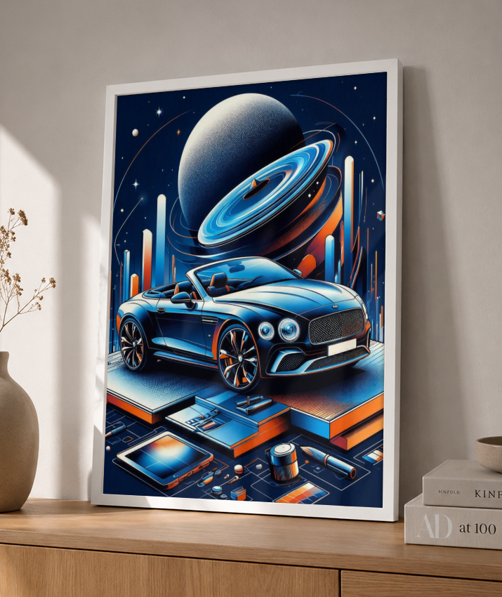 Placa Decorativa Carro Futurista Esportivo