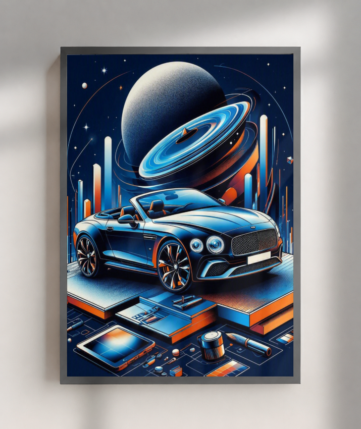 Placa Decorativa Carro Futurista Esportivo