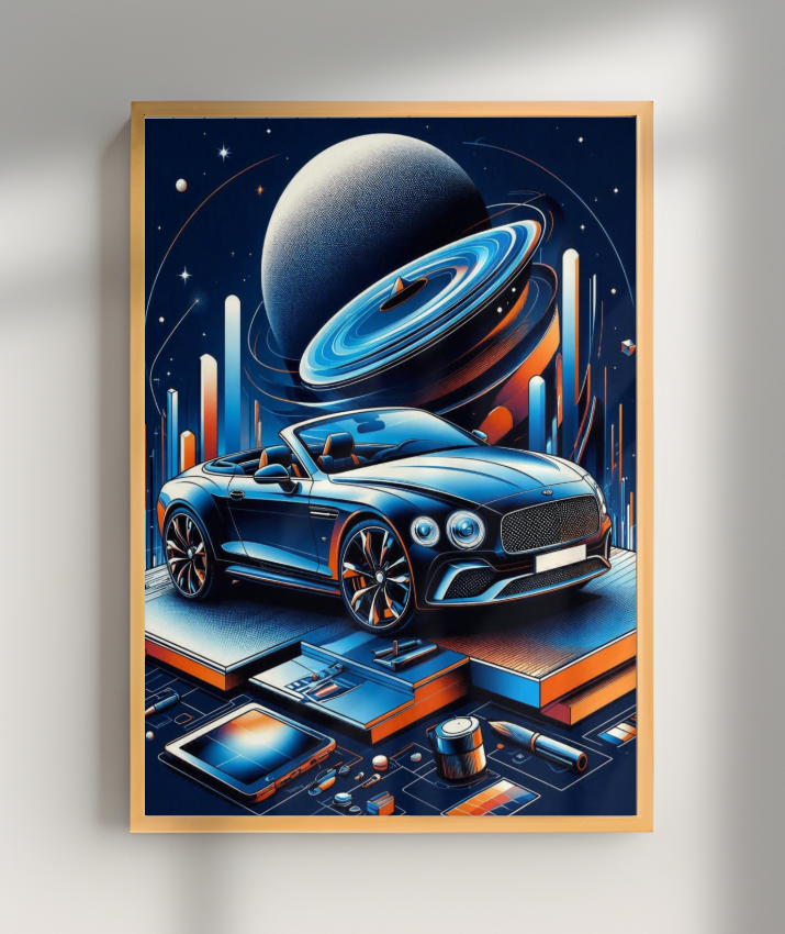 Placa Decorativa Carro Futurista Esportivo
