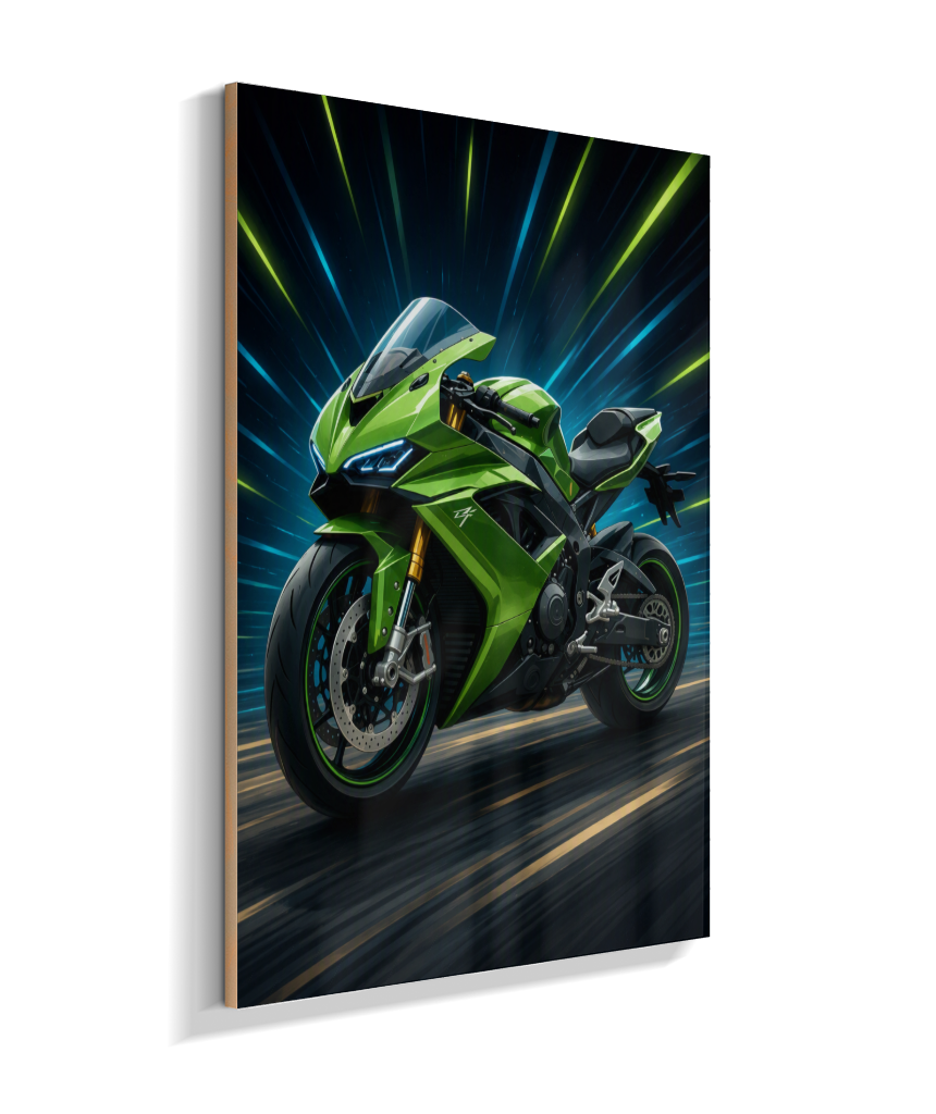 Placa Decorativa Moto Sport Green