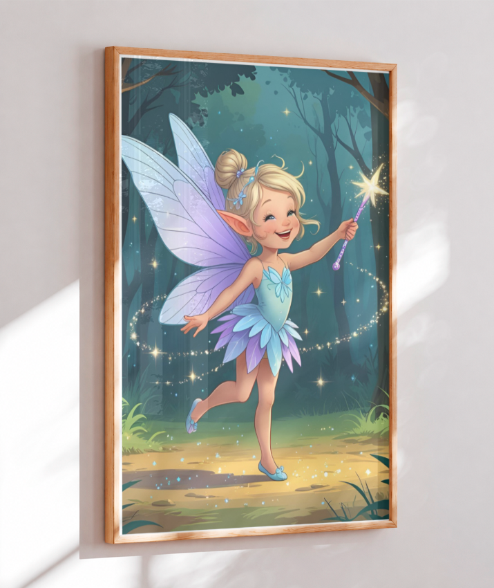 Placa Decorativa Fada Magia na Floresta