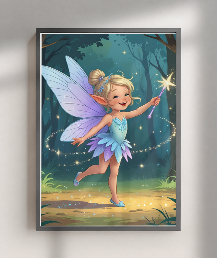 Placa Decorativa Fada Magia na Floresta