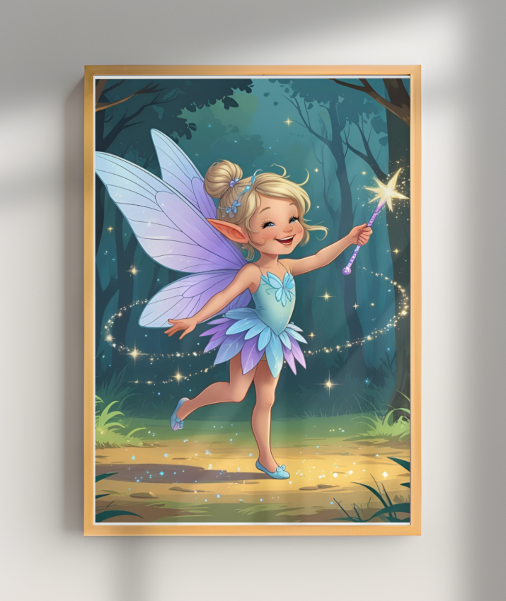 Placa Decorativa Fada Magia na Floresta
