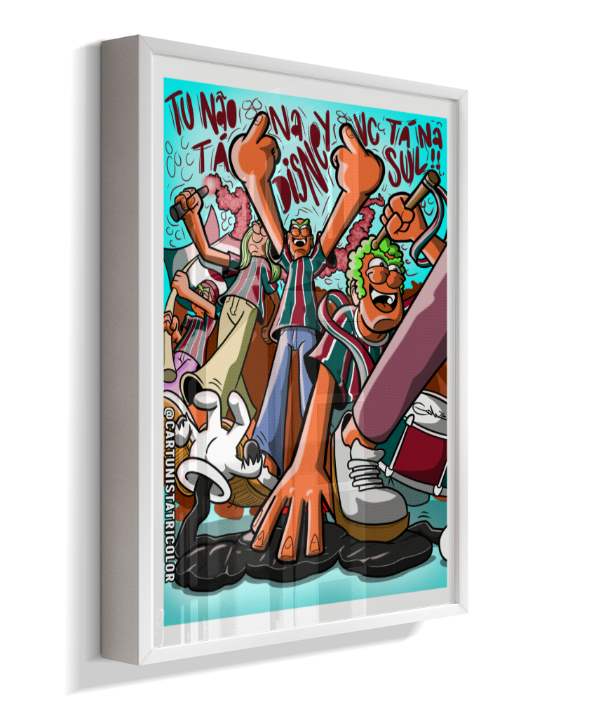 Quadro Decorativo "Tu Não Tá Na Disney" Torcida do Fluminense Setor Sul