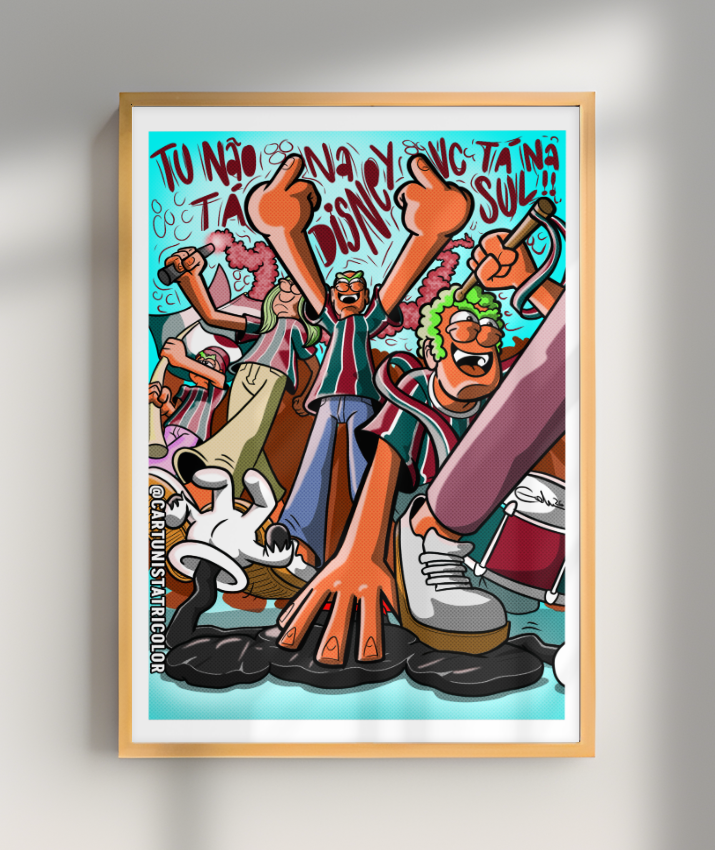 Quadro Decorativo "Tu Não Tá Na Disney" Torcida do Fluminense Setor Sul