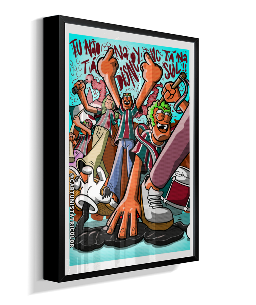 Quadro Decorativo "Tu Não Tá Na Disney" Torcida do Fluminense Setor Sul