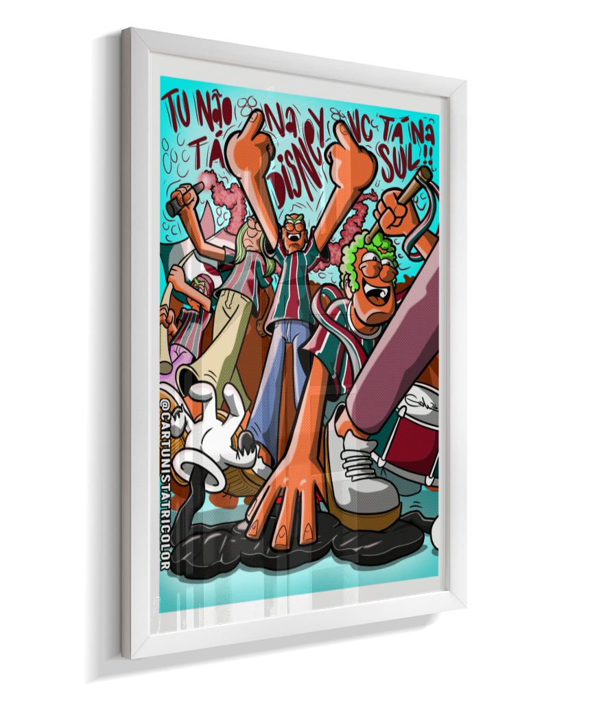 Quadro Decorativo "Tu Não Tá Na Disney" Torcida do Fluminense Setor Sul