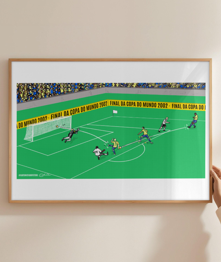 Quadro Decorativo Gol Ronaldo Fenômeno Final da Copa do Mundo 2002 - Seleção Brasileira