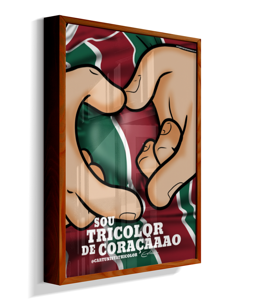 Quadro Decorativo Sou Tricolor de Coração - Fluminense
