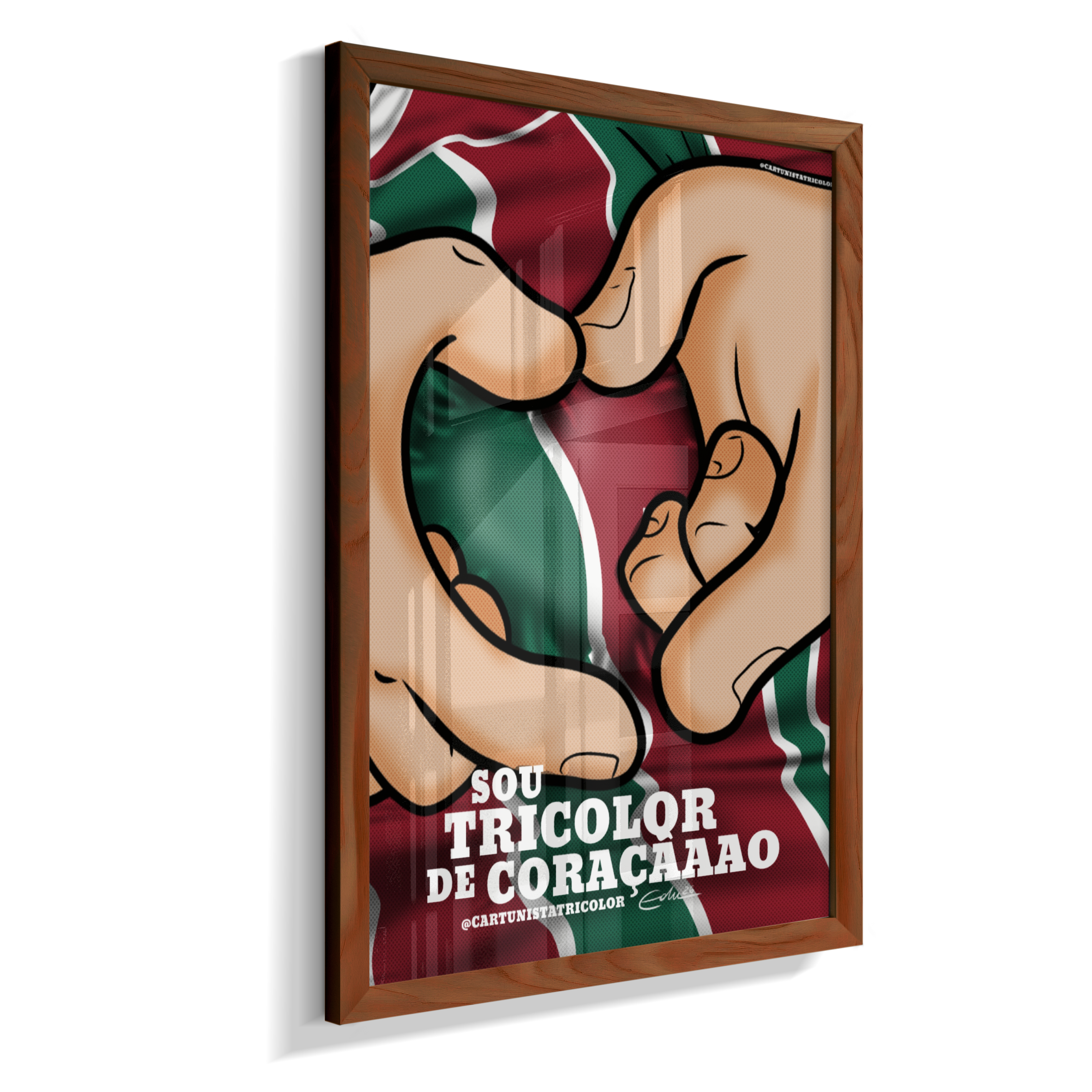 Quadro Decorativo Sou Tricolor de Coração - Fluminense
