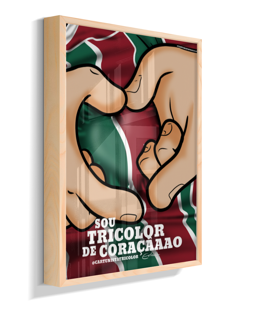 Quadro Decorativo Sou Tricolor de Coração - Fluminense
