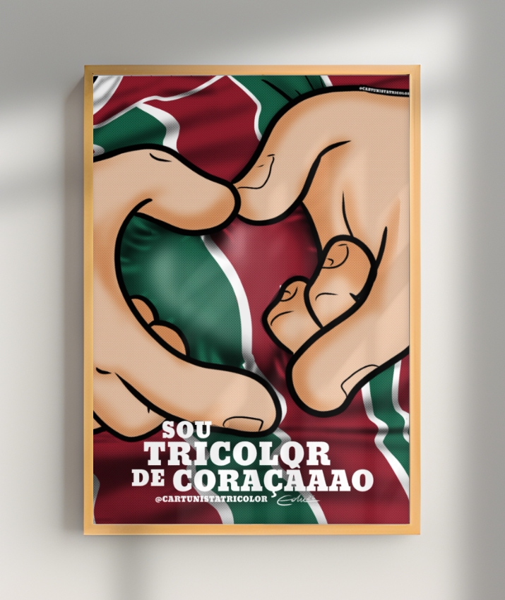 Quadro Decorativo Sou Tricolor de Coração - Fluminense