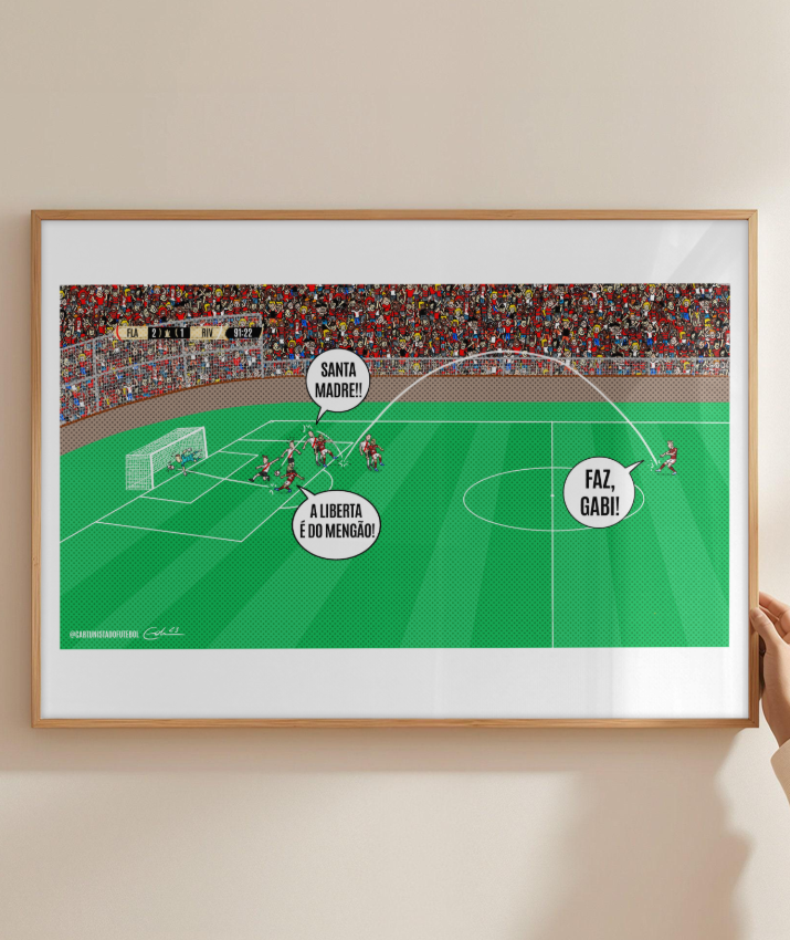 Quadro Decorativo  Gol do Gabigol Final Libertadores 2019 - Flamengo