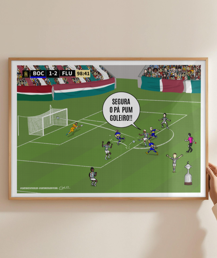 Quadro Decorativo Gol do John Kennedy "Segura o Pá Pum" Final da Libertadores - Fluminense