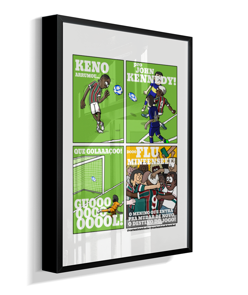 Quadro Decorativo Tirinha Gol John Kennedy Final Libertadores 2023 - Fluminense