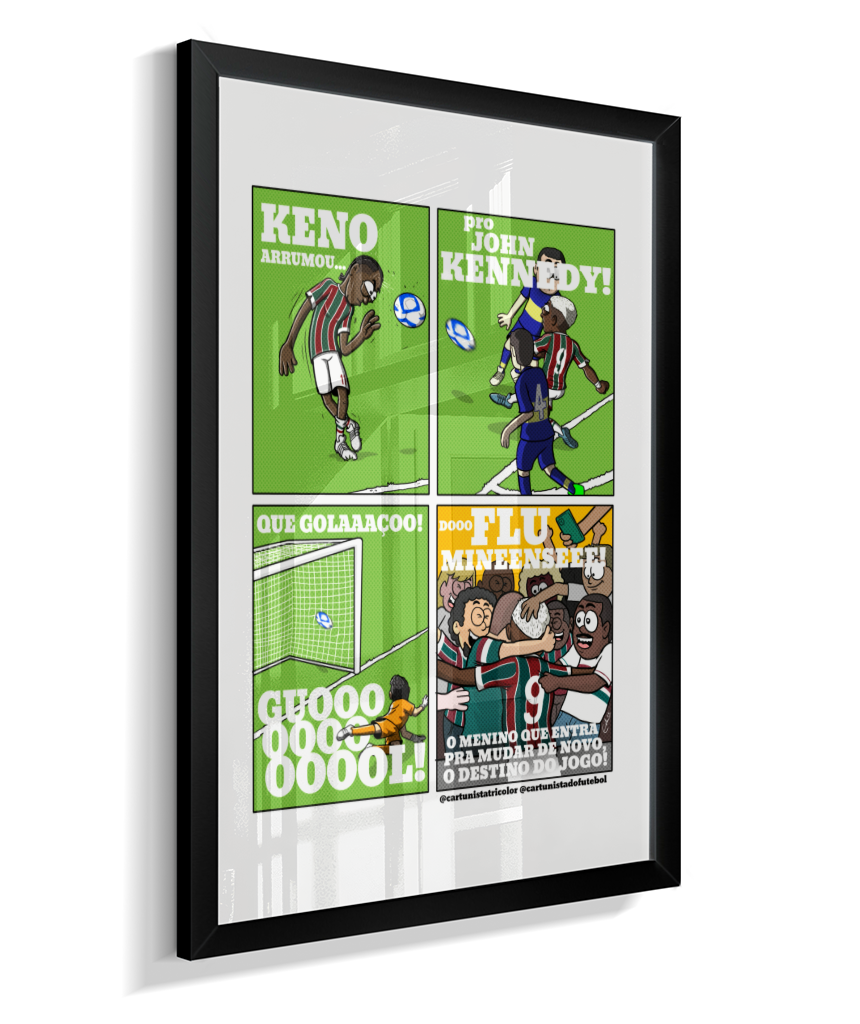 Quadro Decorativo Tirinha Gol John Kennedy Final Libertadores 2023 - Fluminense