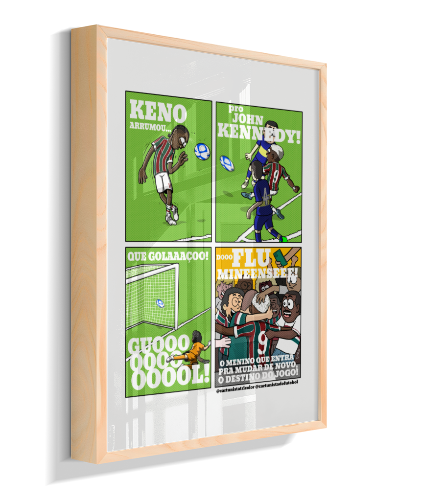 Quadro Decorativo Tirinha Gol John Kennedy Final Libertadores 2023 - Fluminense