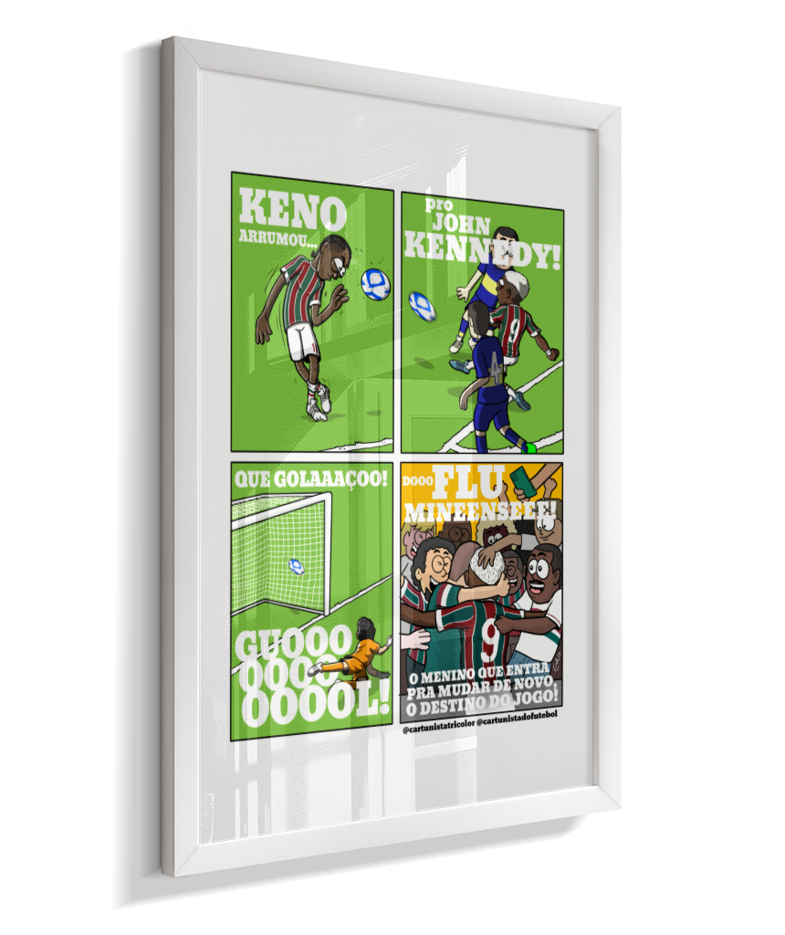 Quadro Decorativo Tirinha Gol John Kennedy Final Libertadores 2023 - Fluminense
