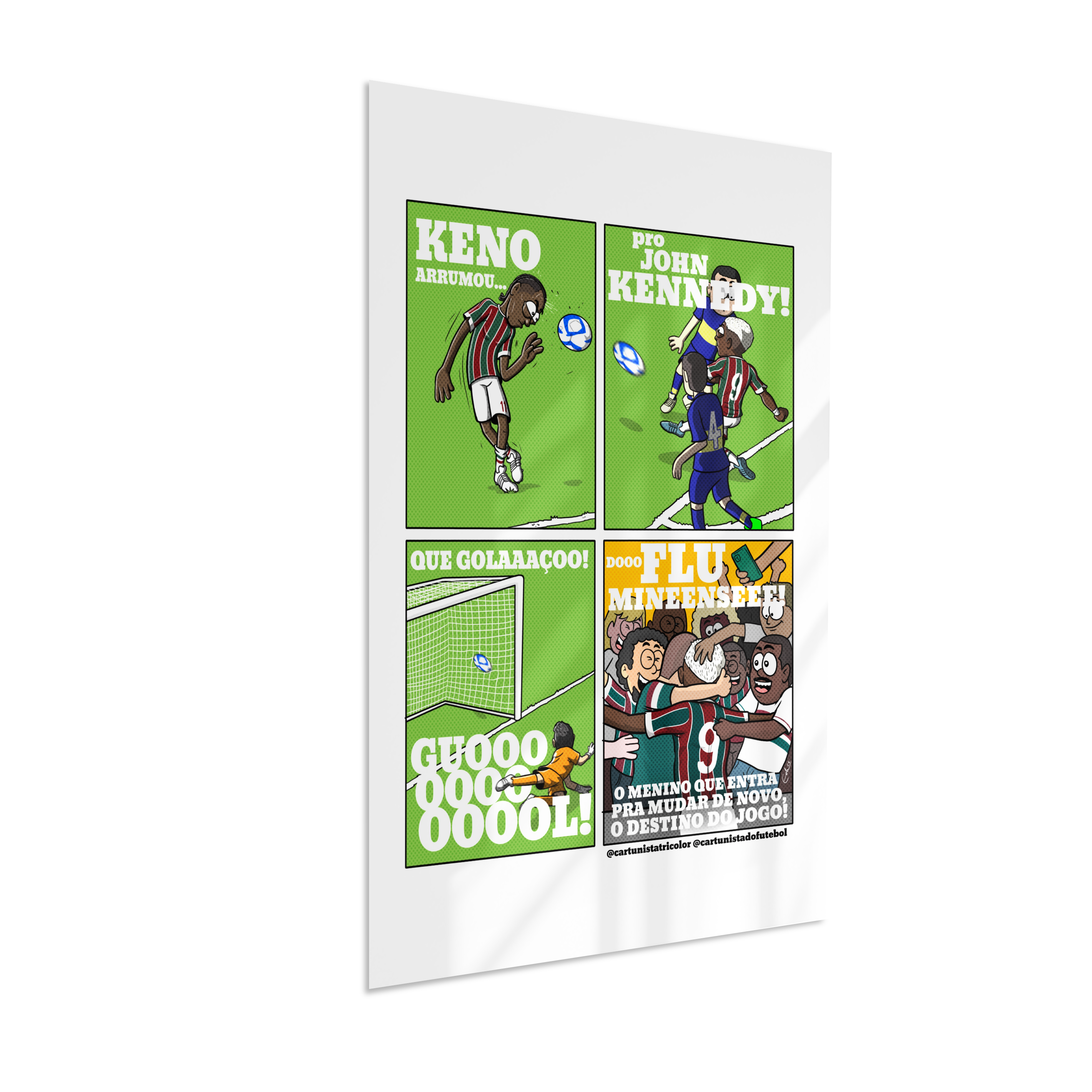 Quadro Decorativo Tirinha Gol John Kennedy Final Libertadores 2023 - Fluminense