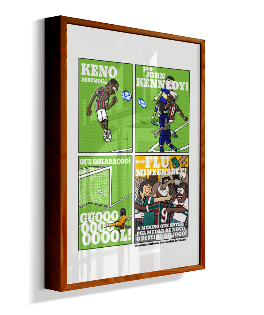 Quadro Decorativo Tirinha Gol John Kennedy Final Libertadores 2023 - Fluminense