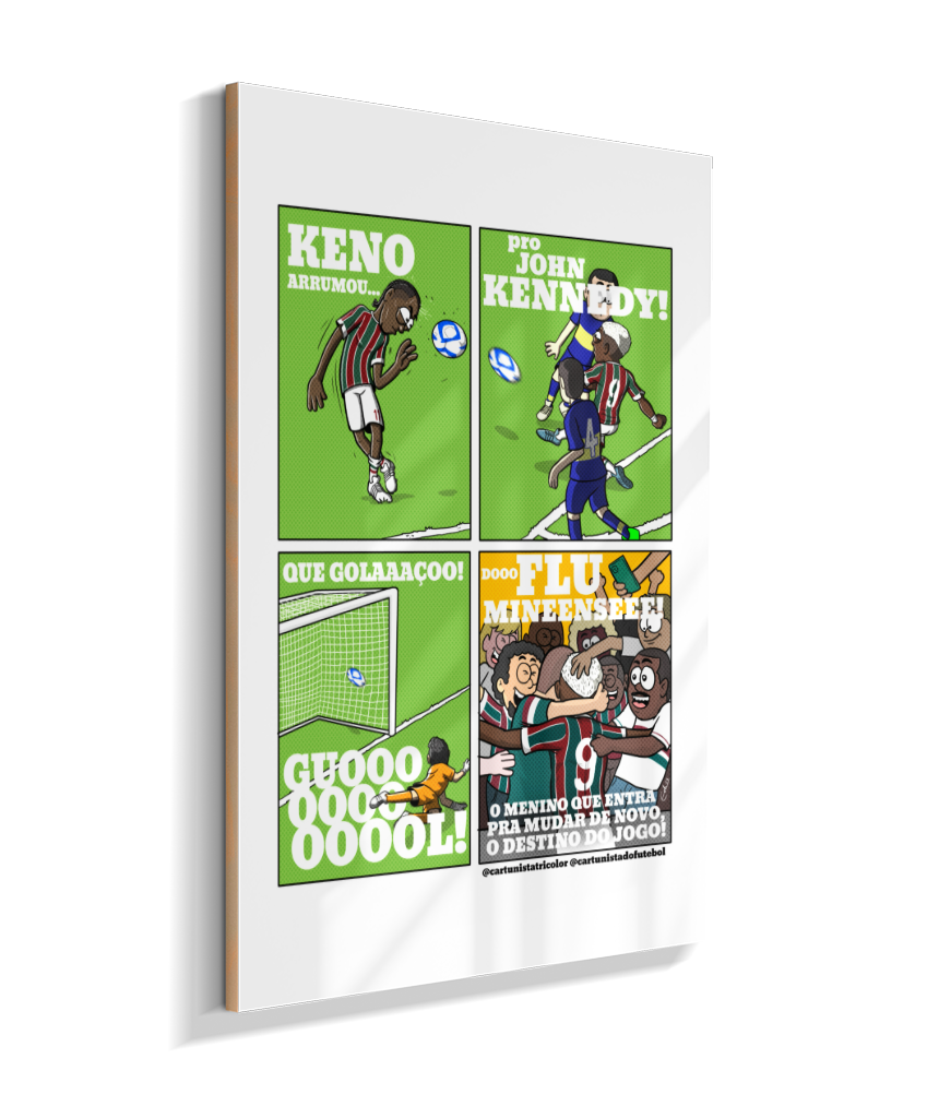 Quadro Decorativo Tirinha Gol John Kennedy Final Libertadores 2023 - Fluminense