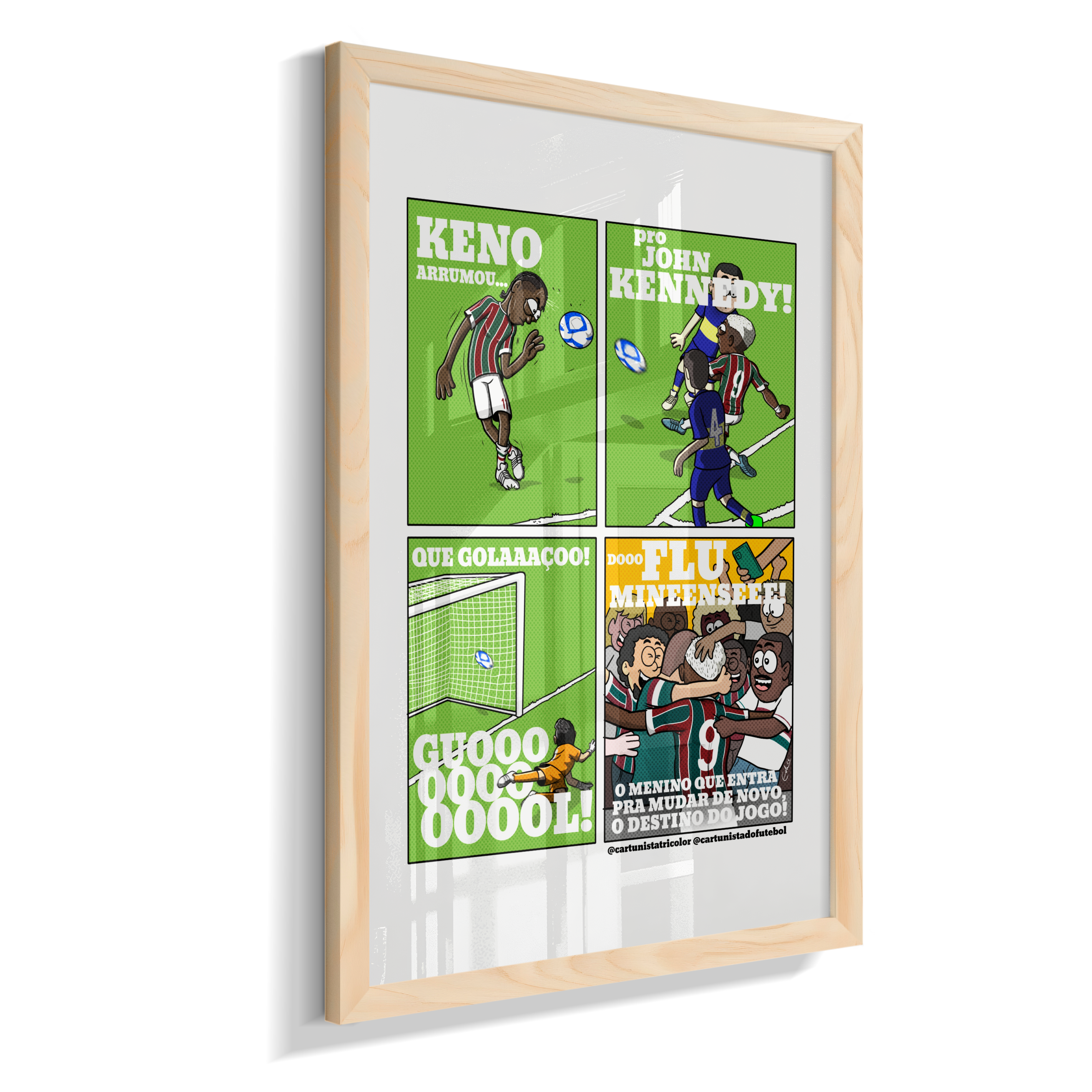 Quadro Decorativo Tirinha Gol John Kennedy Final Libertadores 2023 - Fluminense