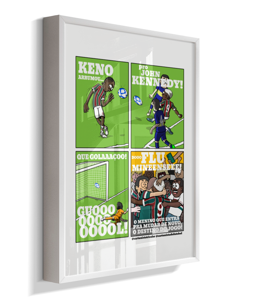 Quadro Decorativo Tirinha Gol John Kennedy Final Libertadores 2023 - Fluminense