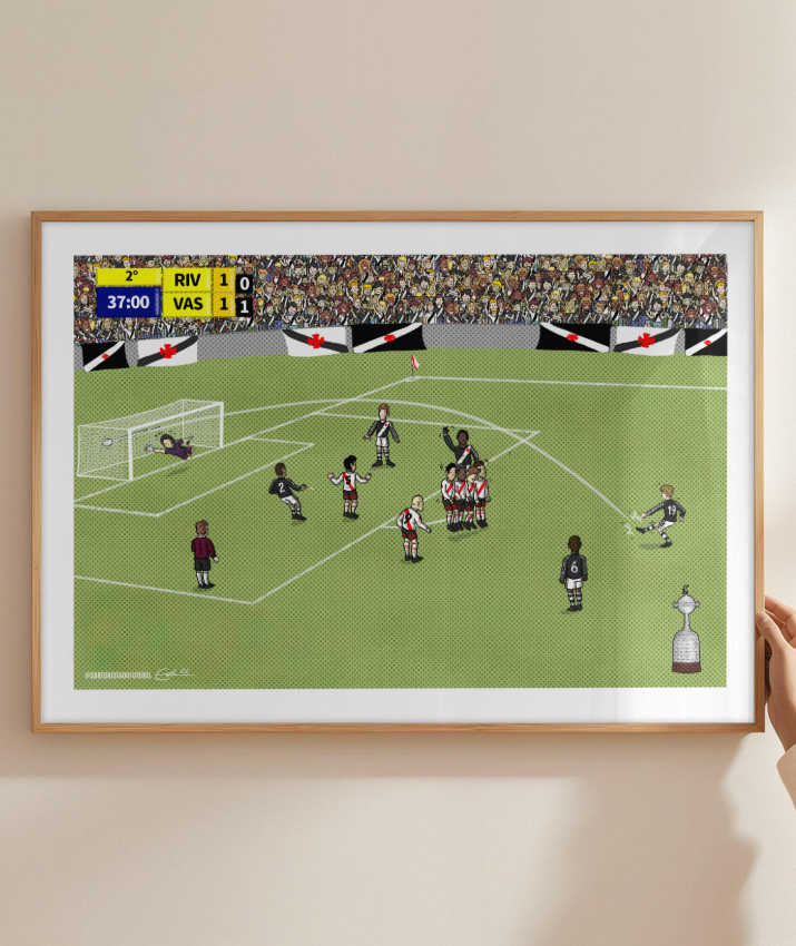 Quadro Decorativo Gol de Falta Juninho Pernambucano contra River Plate 1998 - Vasco