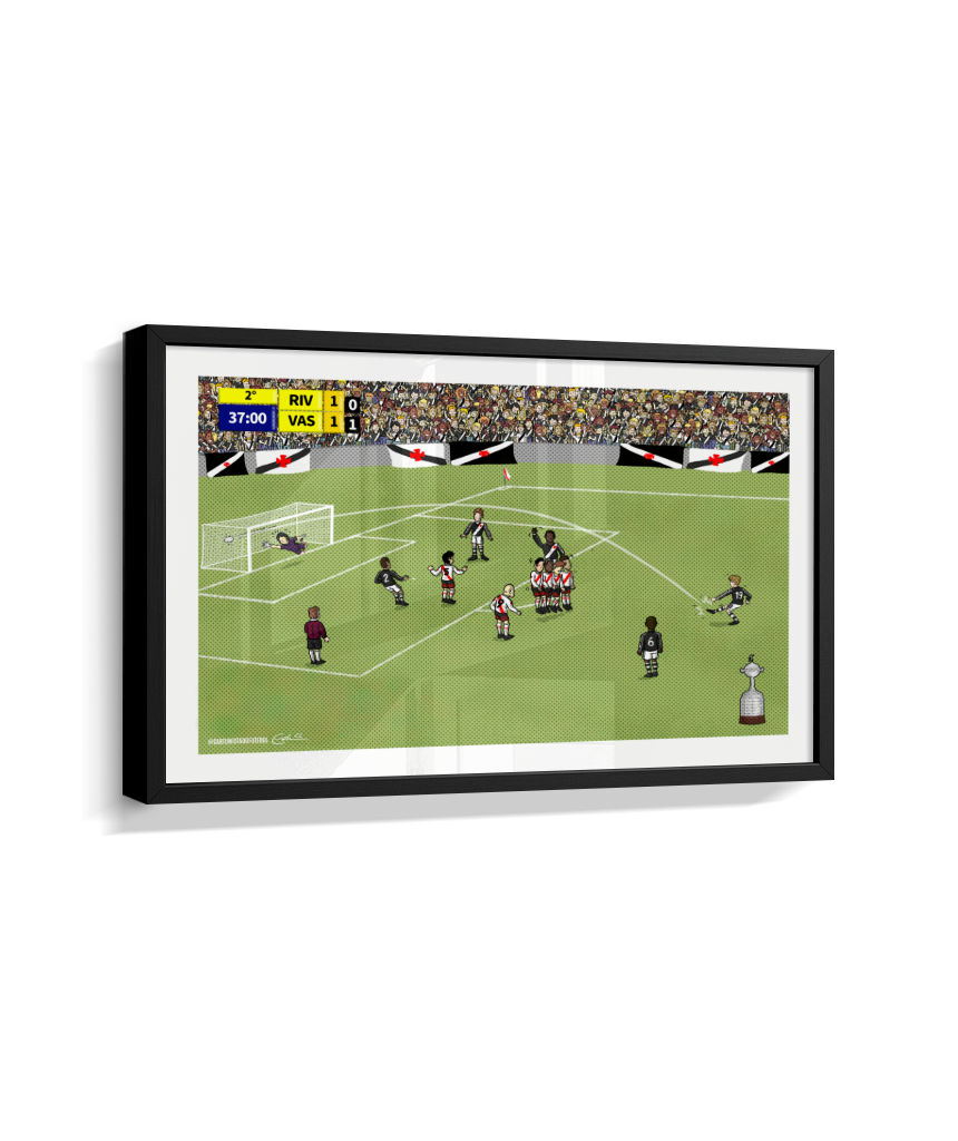 Quadro Decorativo Gol de Falta Juninho Pernambucano contra River Plate 1998 - Vasco