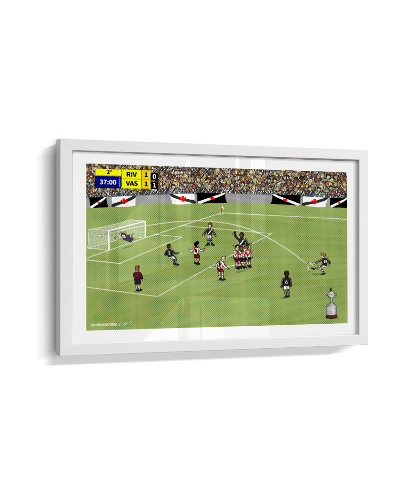 Quadro Decorativo Gol de Falta Juninho Pernambucano contra River Plate 1998 - Vasco