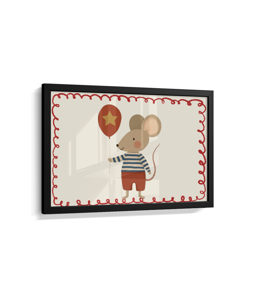 Rato com balão (horizontal)
