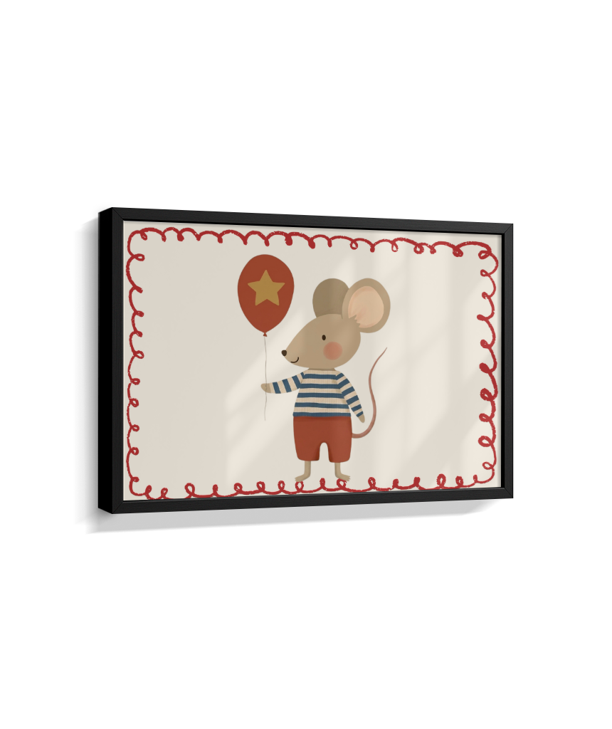 Rato com balão (horizontal)