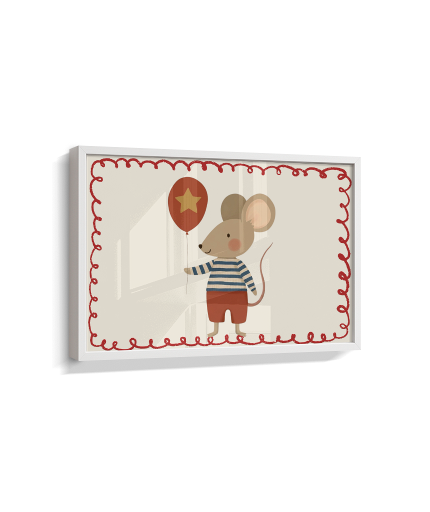 Rato com balão (horizontal)