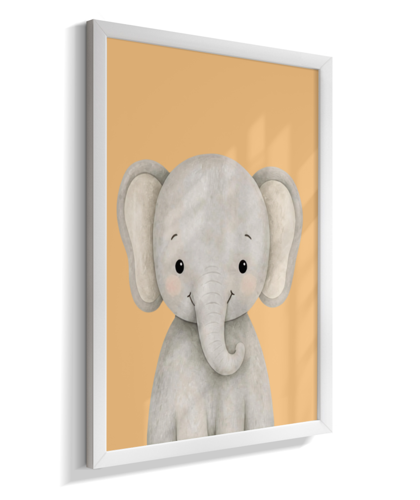 Elefante perfil (fundo amarelo)