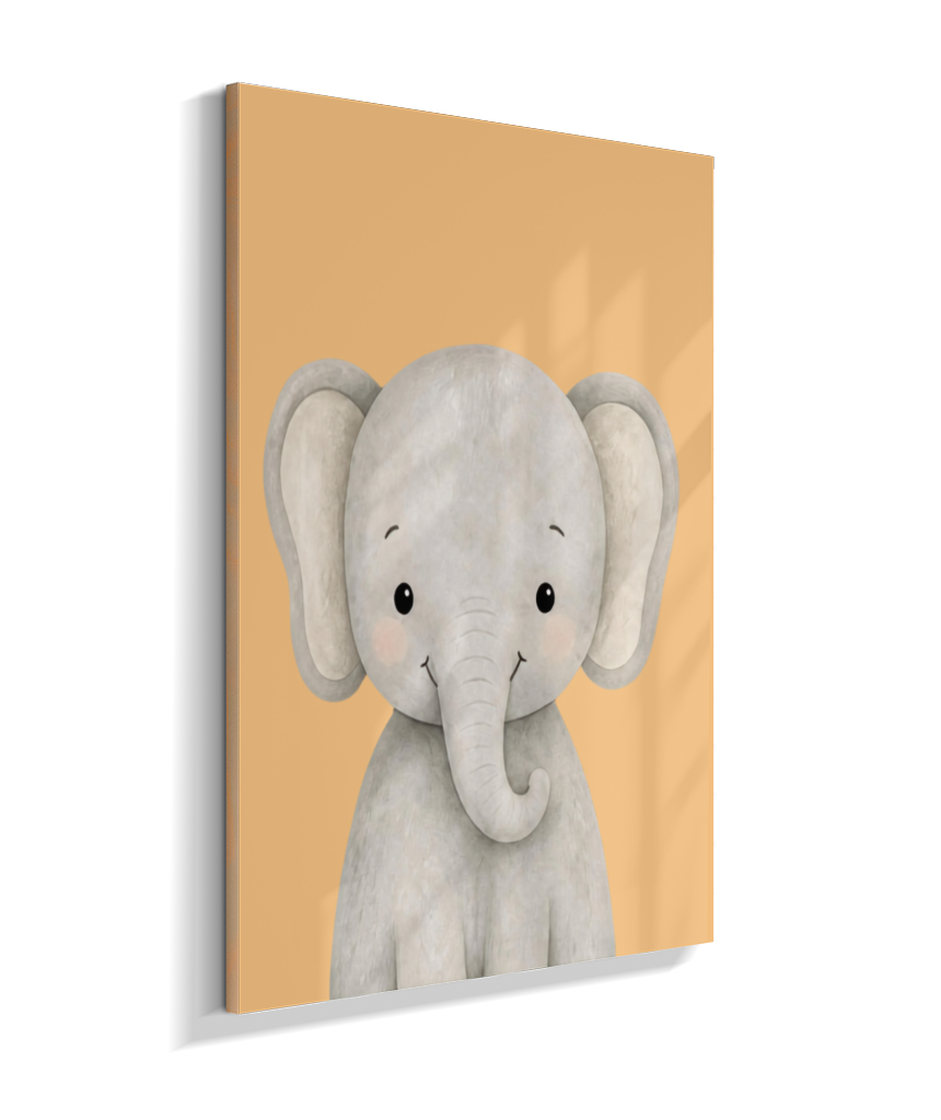 Elefante perfil (fundo amarelo)