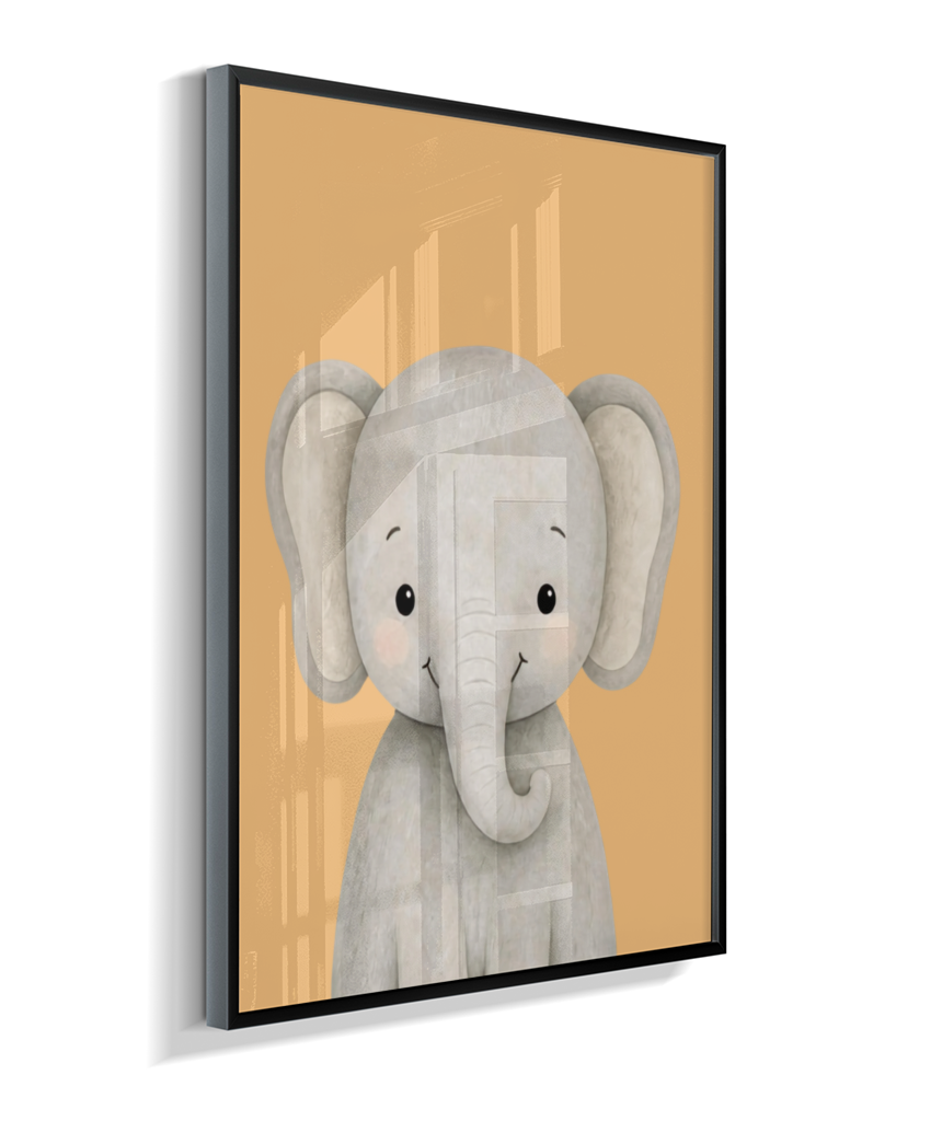 Elefante perfil (fundo amarelo)