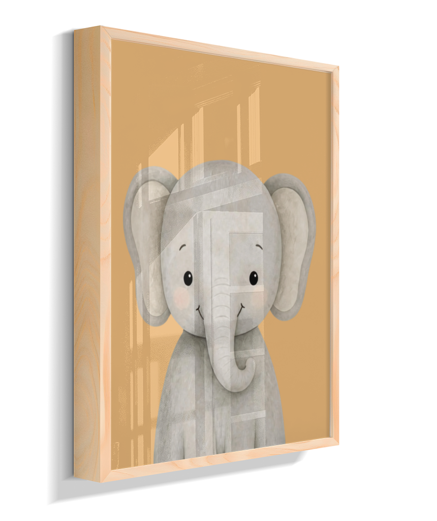 Elefante perfil (fundo amarelo)