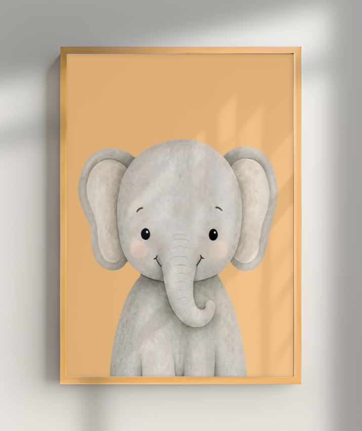 Elefante perfil (fundo amarelo)