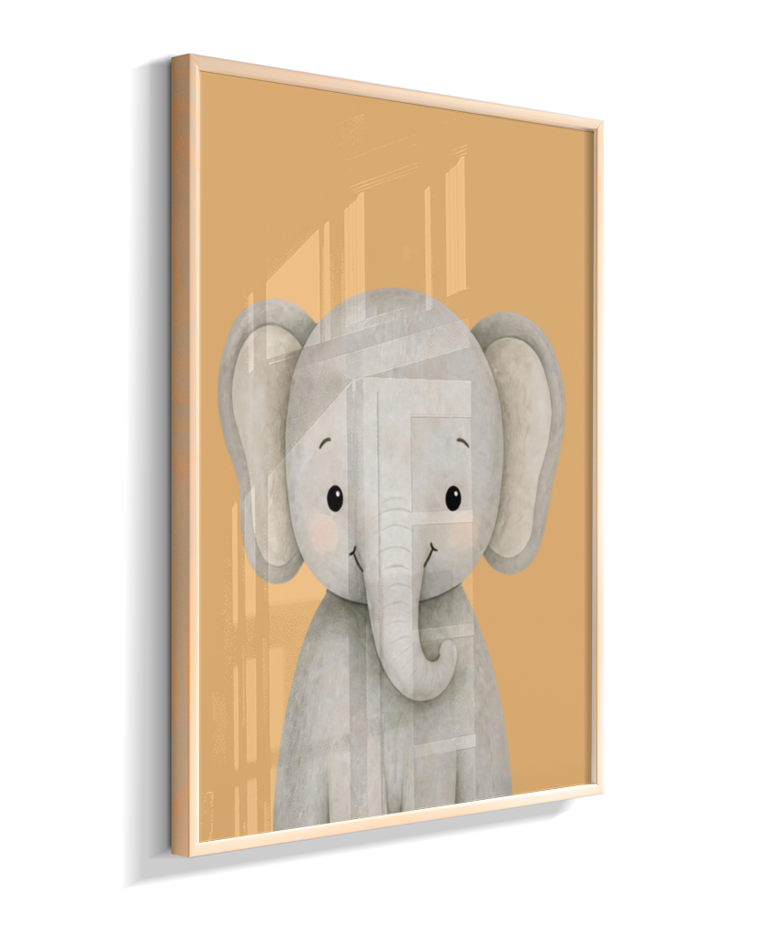 Elefante perfil (fundo amarelo)