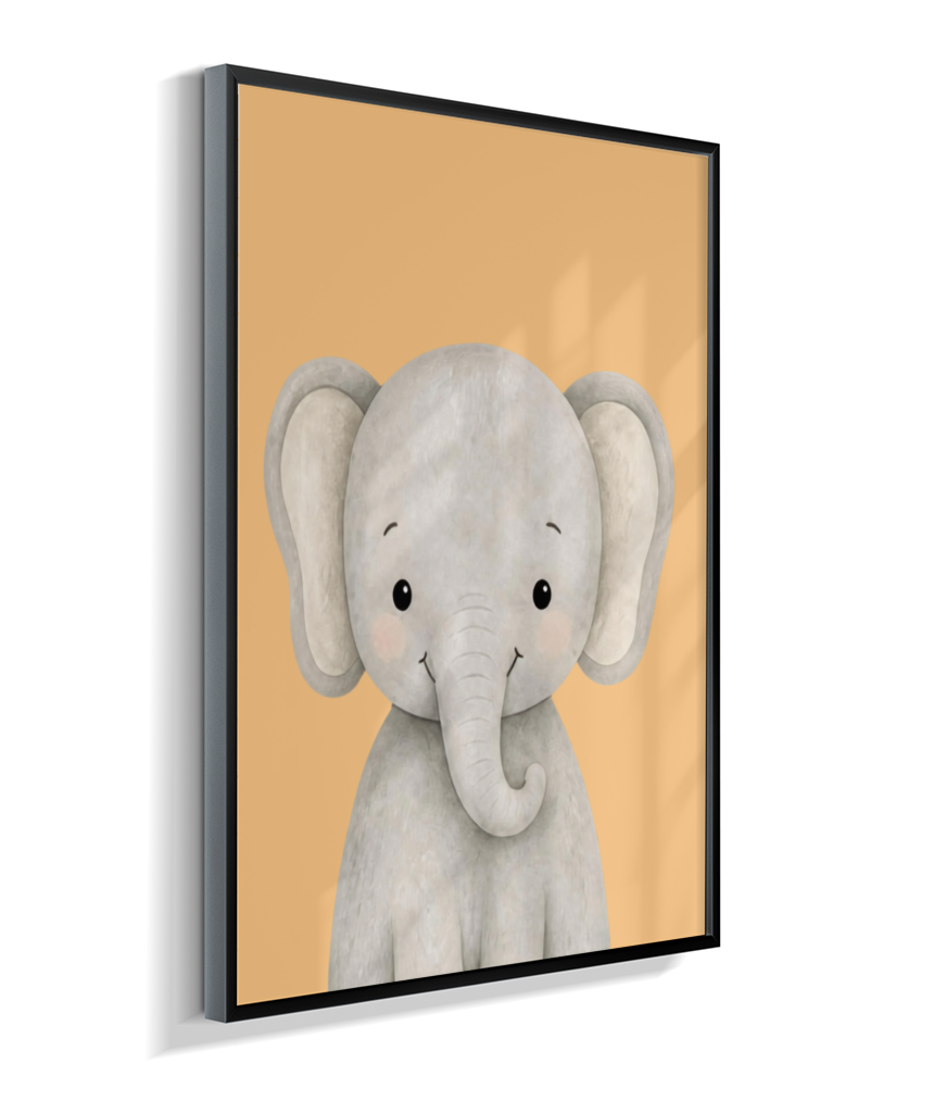 Elefante perfil (fundo amarelo)