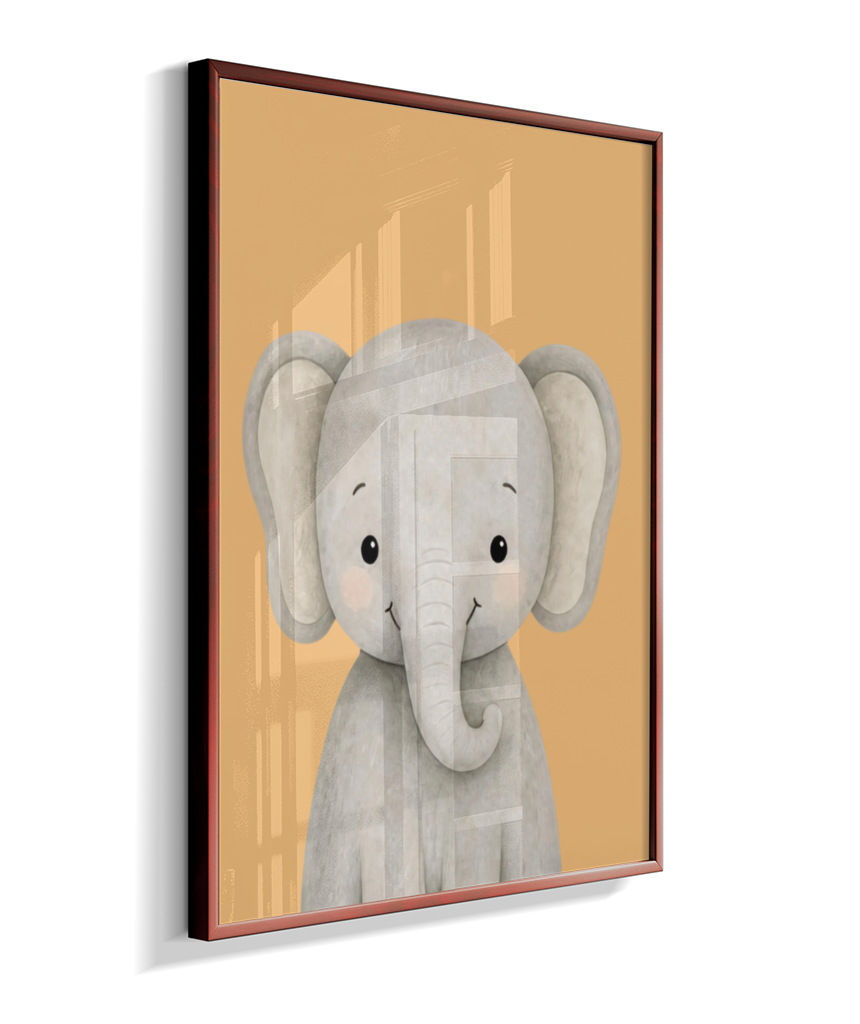 Elefante perfil (fundo amarelo)