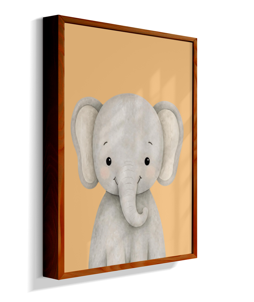 Elefante perfil (fundo amarelo)